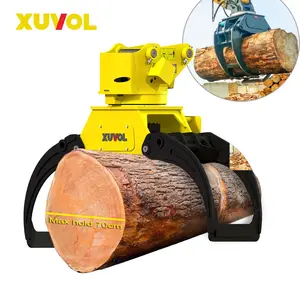 XUVOL 5-20ton Excavator Wood Rotating Grapple Hydraulic Log Grapple Rotator Excavator Attachments Manufacturer