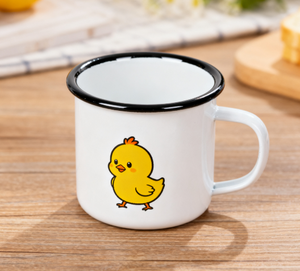 Chirpy Chick Duo smalto tazza simpatico cartone animato animale eco-friendly portatile tazza da campeggio per bambini - Product Image 1