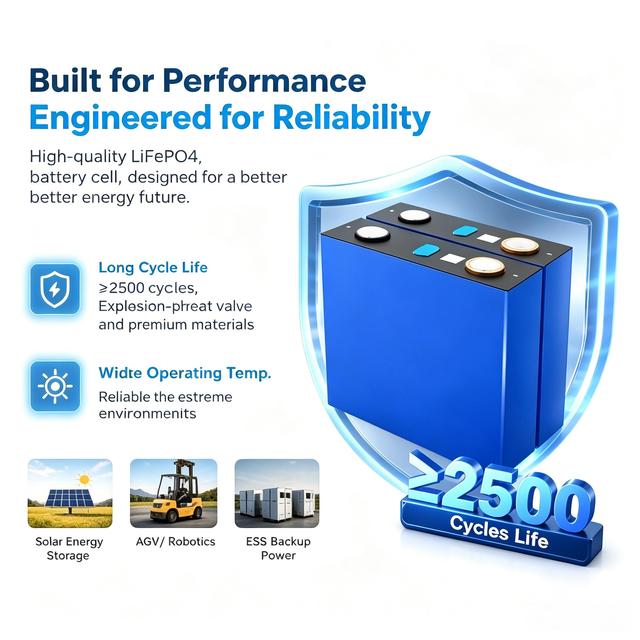 Lezet Grade a 3.2V 52Ah LiFePO4 Battery Cell High Capacity Deep Cycle Cell for Solar Home Industrial Energy Storage