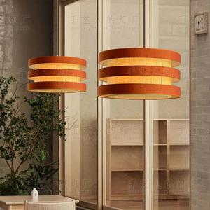 Lampe suspendue de style chinois moderne, ronde, couleur chocolat, LED, protection des yeux, pour hôtel, restaurant, salle à manger - Product Image 1