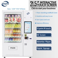 Nouveauté - Distributeur automatique intelligent ZHZN pour boissons en bouteille et en-cas - Paiement sans argent liquide - Écran tactile 21,5 pouces - WiFi/4G - Étagères réglables