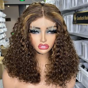 วิกผมบ๊อ<span class=keywords><strong>บ</strong></span>แบ<span class=keywords><strong>บ</strong></span><span class=keywords><strong>ลอน</strong></span>น้ำ ไฮไลท์สีออมเ<span class=keywords><strong>บ</strong></span>ร 4/27 สีแพนิโอ ผมแท้แ<span class=keywords><strong>บ</strong></span><span class=keywords><strong>บ</strong></span>หยิกฟู  พร้อมเชือกผูกด้านหน้าแ<span class=keywords><strong>บ</strong></span><span class=keywords><strong>บ</strong></span> HD 4x4 ไม่ต้องใช้กาว - Product Image 4