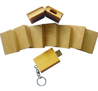Venta al por mayor de madera USB flash drive logotipo personalizado forma de libro Memory Sticks promoción regalo grabado logotipo libro de madera USB Stick