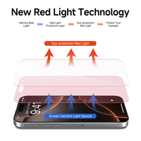 Protection des yeux, convertisseur de lumière rouge, film protecteur d'écran en verre trempé transparent pour téléphone portable pour iPhone 17 16 Pro Max
