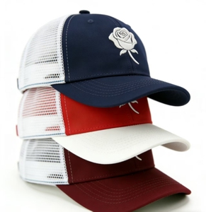 Gorras de Béisbol Personalizadas con Bordado 2D de Rosas, Gorra Trucker de Mezclilla y Malla, Moda para Exteriores, Unisex, Adulto - Product Image 4