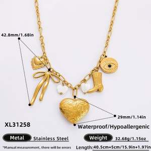 Collar de Acero Inoxidable Chapado en Oro de 18k con Colgante de Mariposa y Concha, Cadena para Clavícula, Caja de Regalo para Parejas, Ideal para Ocasiones Especiales - Product Image 1