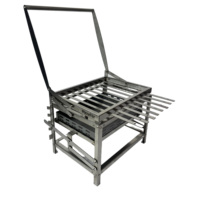 Barbecue au charbon de bois en acier inoxydable avec rôtissoire rotative réglable sans fumée pour restaurant, hôtel, traiteur, fête en plein air, buffet