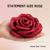 Bunga Mawar Kain Satin 12,5cm dengan Tekstur Berkilau untuk Aksesoris DIY Jepit Rambut, Tas, Sepatu, Perlengkapan Kerajinan Bunga Besar Buatan