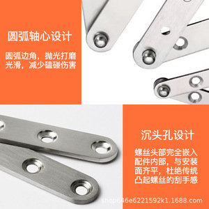 Bisagra oculta de acero inoxidable, 3 orificios, ajustable a 180 grados, para puerta de armario, herrajes para muebles - Product Image 5