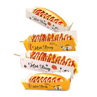 Conteneurs d'emballage flexographie à emporter personnalisés Hot Dog Papier Bâton de fromage Banane frite Plateau Maïs Chien Snack Boîtes de nourriture