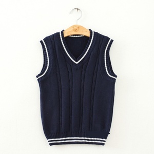 Cardigan d'uniforme scolaire sans manches 100 % polyester de haute qualité pour garçons et filles avec logo brodé personnalisé - Product Image 2