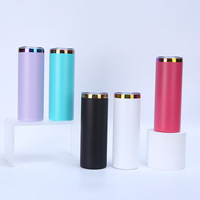 Miroir coloré enduit de poudre arc-en-ciel plaqué sous 20oz gobelet maigre tasse isolée en acier inoxydable à double paroi avec paille