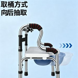 Stainless Steel <b>Walker</b> With Toilet Seat Height Adjustable Foldable For <b>Elderly</b> Rehabilitation Aid - Product Image 3