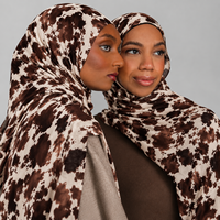 Hijab en modal personnalisé, fabricant de modal, faible MOQ, doux, léger, motif à pois, écaille de tortue et zèbre