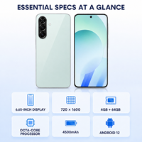 Android 12 Cep Telefonları 6.65 İnç 4GB RAM 64GB 4G Çift SIM 4500mAh 16MP Kamera Yüz Tanıma Kilidi Günlük İletişim Erişimi için