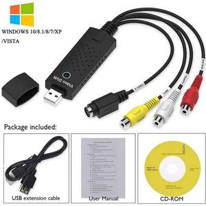 Carte de capture vidéo USB Easy Cap VHS VCR Mini DV Hi8 DVD vers <span class=keywords><strong>convertisseur</strong></span> numérique RCA/S-Video vers USB 2.0 Enregistrement <span class=keywords><strong>audio</strong></span>-vidéo - Product Image 6