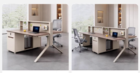 Bureau d'ordinateur ergonomique moderne en bois massif, poste de travail multifonctionnel pour la maison, le bureau et l'appartement