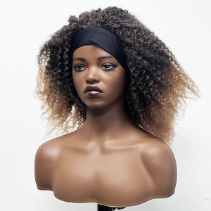 Peluca de Pelo Sintético con Diadema de Seda de Hielo sin Pegamento, Rizada Afro, Resistente al Calor, para Mujeres Negras Africanas, 18 Pulgadas - Product Image 1