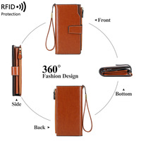Portefeuille en cuir pu pour femme, sac à main féminin, porte-cartes, mignonne et pas cher, vente en gros