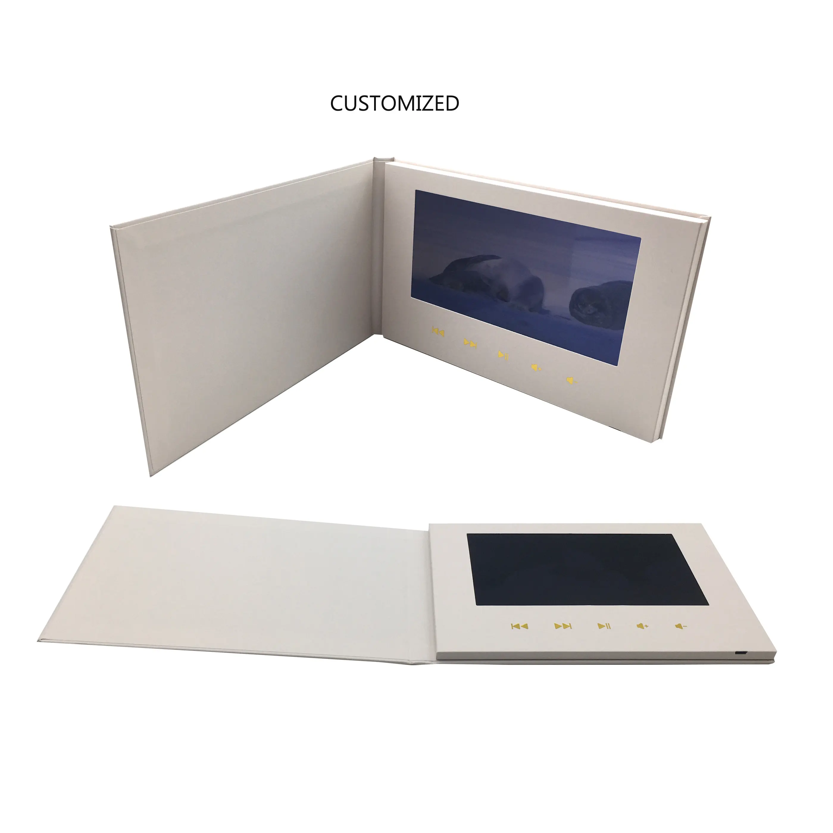 New Stock Arrival Custom 7inch LCD Screen Video Brochure Catalog Video Greeting Card For Gift Invitation Marketing
