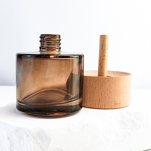 Botol kosong kaca penyebar buluh bulat <span class=keywords><strong>Mini</strong></span> 50ml kustom botol parfum wangi beraroma Botella Difusora dengan tutup bambu - Product Image 1