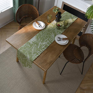 Nuovo arrivo cotone di lusso foglie stampate da tavolo matrimonio <span class=keywords><strong>Runner</strong></span> Green <span class=keywords><strong>Runner</strong></span> da tavola per arredamento - Product Image 2
