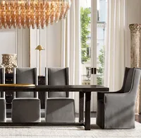 Sassanid OEM Ensemble de salle à manger de luxe contemporain classique américain Ensemble de chaises de salle à manger à jupe Ames en tissu