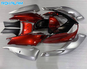 Carenados Rojos Oscuros Plateados para Yamaha T-MAX500 2001 2002 2003 2004 2005 <span class=keywords><strong>2006</strong></span> 2007 TMAX500 <span class=keywords><strong>TMAX</strong></span> <span class=keywords><strong>500</strong></span>, Carenado Deportivo de Repuesto - Product Image 1