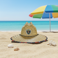 Chapeau de paille de sauveteur d'été de haute qualité avec logo personnalisé, impression de pêche, sombrero, chapeau de plage, chapeau de surf, vente en gros 2026