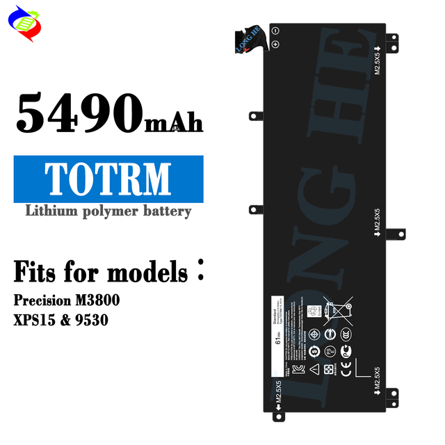 11.1V 61Wh 5490mAh NewOriginal Laptop Battery TOTRM for Dell Precision M3800/XPS15/9530