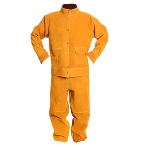 Welding Clothing Suits, Safety Jackets & Pants for Welders, Flame Retardant, 9 Types to Choose - Yellow-XL