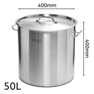 DB 50L Top Grade Thick Stainless Steel Stockpot High Quality 18/10 <b>Saucepan</b> <b>Set</b> with Dual Handle for Kitchen Cooking - Product Image 6