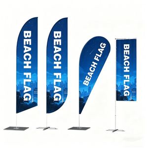 Bandera de Plumas de Poliéster Personalizada para Exteriores, Mástil de Fibra de Vidrio, Impresión Digital, para Celebración del 4 de Julio, Marketing - Product Image 1