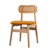 Chaise de salle à manger en bois massif, mobilier de maison rembourré, pour cafés, salons de thé, balcon, cour, loisirs, style moderne minimaliste, luxe léger