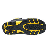 Bottes de sécurité de travail en cuir nubuck noir imperméable de haute qualité, semelle extérieure en PU/caoutchouc, chaussures de sécurité à embout renforcé pour l'usine, la construction