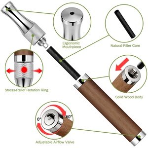 Wooden Stainless Steel Pocket Inhaler Anxiety Relief Women Custom Logo Refillable Smokeless - Product Image 2