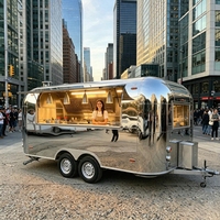 Nouvelle remorque de camion de cuisine mobile en fibre de verre pour pizza, glaces, hot-dogs, café, barbecue - Résistante à la rouille, suivi GPS, garantie 1 an