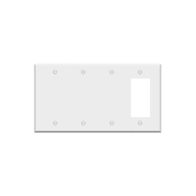 4-Gang Standard Size Metal Outlet Cover Painted Combination Wall Plate Blank Decorator Switch Wall Plate Lighting
