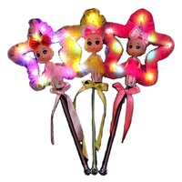 Varita Luminosa LED RGB de Moda, Juguete de Varita Mágica de Dibujos Animados para Niños, Material Plástico, Se Ilumina
