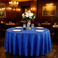 Nappe ronde de luxe en jacquard fleuri, housse de table unie en polyester pour hôtel, banquet, restaurant