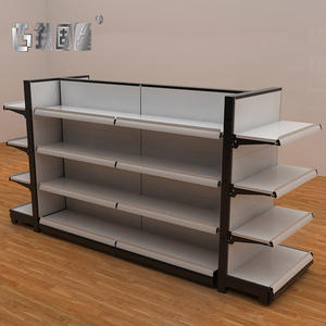 יחיד צדדי מתכת סטנדרטי סופרמרקט מדף גונדולה מדפי לוח אחורי סגנון - Product Image 4