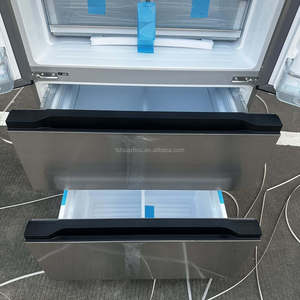 Samsungs Quality Huazos Double Door Fridge Big Capacity Black Glass Fan Cooling No Frost Compressor <b>Refrigerator</b> Household Side- - Product Image 2