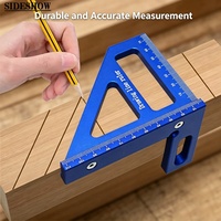 Règle de charpentier multi-angles en alliage d'aluminium, équerre de traçage haute précision 45/90 degrés, ensemble combiné pour le travail du bois