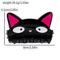 Pinza de Pelo con Diseño de Gato de Sailor Moon Luna, Pinza de Pelo Acrílica con Diseño de Gatito, Pinza de Pelo Estilo Anime para Peinados Recogidos