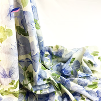 Tissu en mélange de nylon et de rayonne tissé, imprimé floral aquarelle, 85 GSM, anti-UV, respirant, pour robe, chemise, sac, textile de maison pour femme