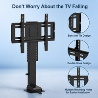 Support de télévision à levage et abaissement entièrement automatique, pour téléviseurs de 32 à 70 pouces, en acier laminé à froid, capacité 80 kg - Meilleure vente