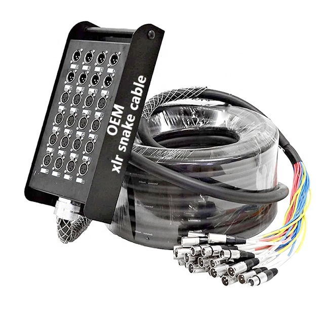 Dmx Audio De Y Power Snake Xlr Cable Male to Female Multi Microphone 4 8 12 16Xlr 24 32 48 Channels Roll Stage Box Cable