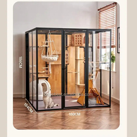 Cages de luxe verre transparent chat petite maison intérieur panoramique chat maison