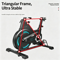 Vélo d'exercice stationnaire haut de gamme pour usage domestique, écran tactile intelligent, moniteur numérique, construction en acier, résistance à entraînement par courroie magnétique