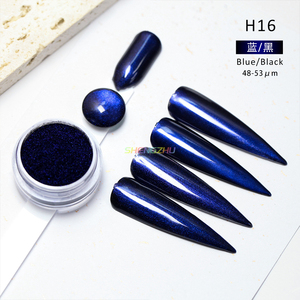 Nouvelle poudre de mica Aurora multichrome Hypershift effet caméléon <span class=keywords><strong>noir</strong></span> à rouge/bleu/violet pour le nail art - Product Image 4